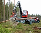 New Forestry Harvester Head working at edge of field